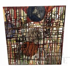 Bruno Carlino, dipinto astratto con fantasia di forme e colori                            
                                                        