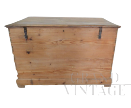 Cassa baule vintage in legno di abete anni '50