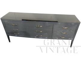 Vintage chest of drawers in anthracite gray lacquer