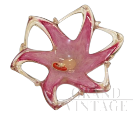 Centrotavola svuota tasche vintage in vetro di Murano rosa                            