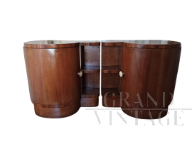 Pair of Art Deco bedside tables with bookcase