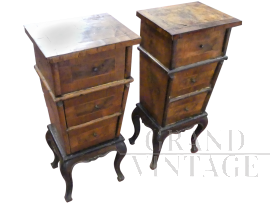 Pair of antique Venetian bedside tables from the early 19th century