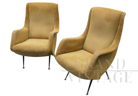 Pair of armchairs by Aldo Morbelli for Isa Bergamo, 1960s
