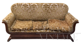 Italian art deco sofa with original brocade fabric