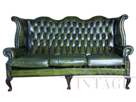 Green Chesterfield sofa, late 19th century