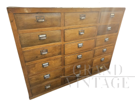 Grande cassettiera vintage da sartoria dei primi del '900                            