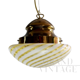 Lampada a sospensione in vetro di Murano, Italia anni '60