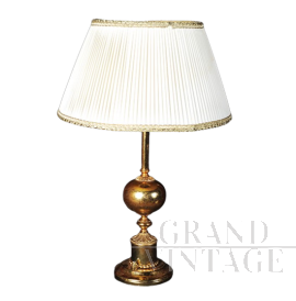 Lampada abat-jour classica da tavolo in ottone, Italia XX secolo