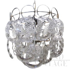 Lampadario Murano design di Angelo Mangiarotti per Vistosi                            