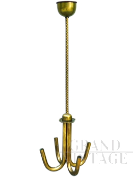 Guglielmo Ulrich style brass chandelier, 1940s