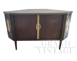 Vintage 70's corner bar cabinet