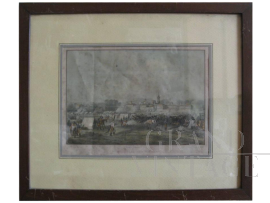 Novara - Campo dei cacciatori d’Africa, litografia di Ferdinando Perrin