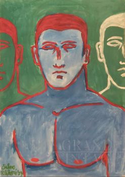 Portrait with ghosts - dipinto di Salvo Pillitteri in stile urban contemporaneo                            