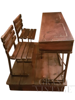Early 1900s school desk in wood