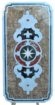 Antique table top in inlaid marble