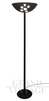 Vintage AV Mazzega floor lamp in black Murano glass, cataloged 1970 and with stamp