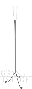 Piantana vintage in vetro di Murano e metallo dipinto anni '90                            