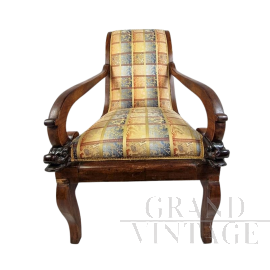 Poltrona relax antica in noce                            