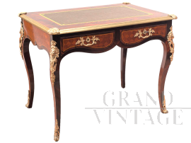 Antique French Napoleon III writing desk in precious exotic wood