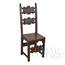 Renaissance carved walnut chair, 17th century