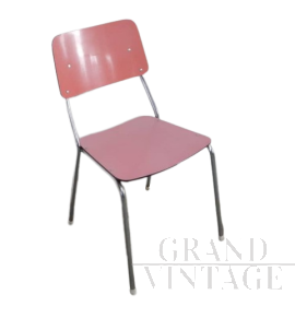 Vintage chair in two-tone formica in shades of pink, 70s    
