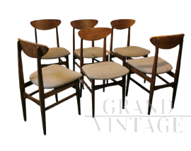 Set of 6 vintage Scandinavian chairs from the 1950s