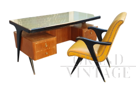 Office desk and armchair set by Vittorio Dassi, 1950s             