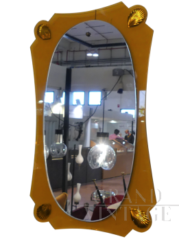 Specchio design Cristal Art con intagli dorati
