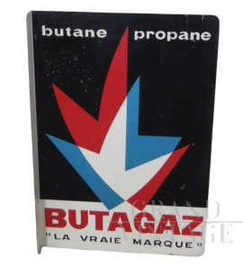Targa pubblicitaria bifacciale Butagaz, 1970                            