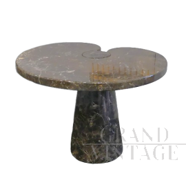 Angelo Mangiarotti coffee table in Emperador marble with label                     
                            