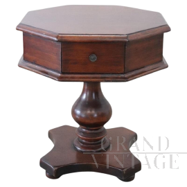 Tavolino da salotto basso ottagonale, anni '80                            