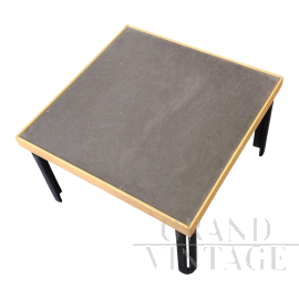 Tavolino Naviglio di Piero de Martini per Cassina con piano a lavagna in ardesia                            