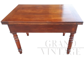 Antique extendable draw leaf table, mid 19th century