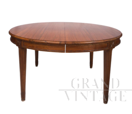 Antique Napoleon III French table in solid walnut, 19th century