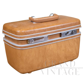 Valigetta beauty case vintage Samsonite marrone anni '60                            
