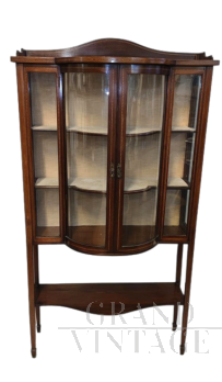 Antique English mahogany display cabinet