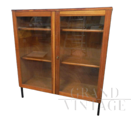 Vintage teak laboratory display cabinet, 1960s