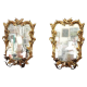 Coppia di applique dorate con specchio in stile antico                            