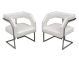 Coppia di poltroncine design moderno in ecopelle bianca, fine '900                        
                            