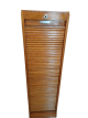 Vintage single roller shutter filing cabinet in light oak
