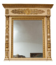 Antique Genoese Empire fireplace mirror, lacquered and gilded, early 19th century