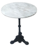 Tavolino bistrot in ghisa con piano in marmo Carrara