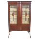 Antique Victorian display cabinet in inlaid walnut, early 1900s, restored