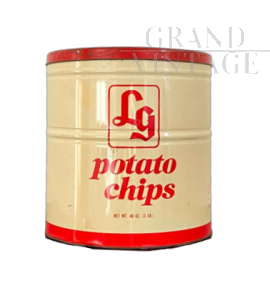 Barattolo di latta vintage Potato Chips LG                            