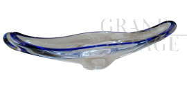 Ciotola centrotavola La Murrina in vetro di Murano trasparente e blu                            