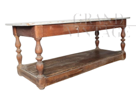 Grande tavolo da sartoria antico dei primi del '900 con piano laccato                            