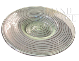 Piatto centrotavola La Filigrana in vetro di Murano, 1987                            