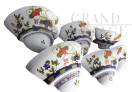 Set di sei applique in ceramica dipinta modello Faenza, firmate Giordano                            