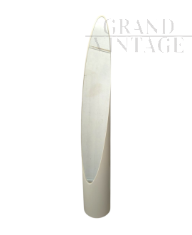 Specchio a unghia vintage bianco nello stile di Rodolfo Bonetto, anni '70                            