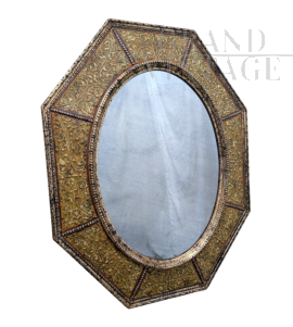 Specchio classico veneziano in legno intagliato, Italia metà '900                            